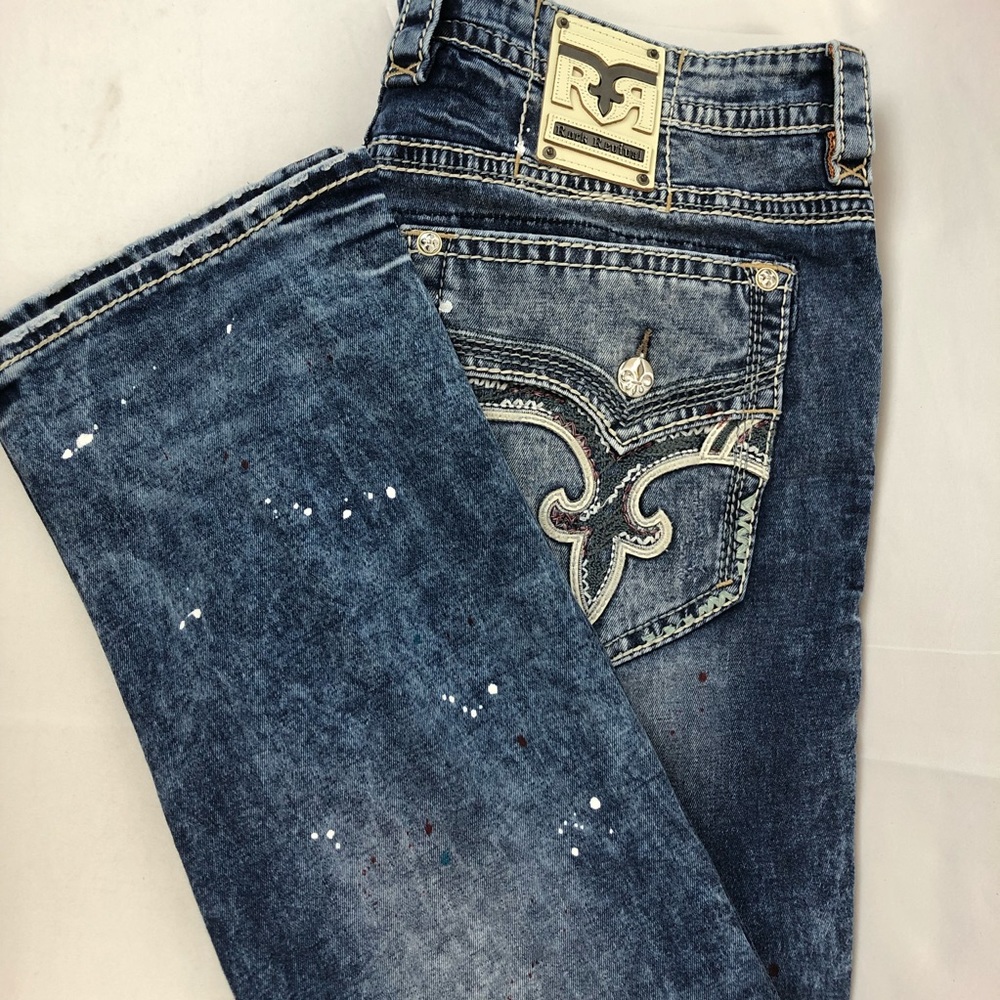 Rock Revival Edan Alt Straight Destroyed Jeans - Picture 5 of 8